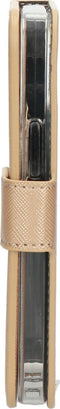 Mobiparts hoesje geschikt voor Apple iPhone 12 Mini - Saffiano Wallet/Portemonnee hoesje - Magneet Sluiting - 3 Opbergvakken - Koper