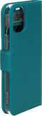 Mobiparts hoesje geschikt voor Apple iPhone 12 Mini - Saffiano Wallet/Portemonnee hoesje - Magneet Sluiting - 3 Opbergvakken - Turquoise