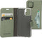 Mobiparts hoesje geschikt voor Apple iPhone 12 Mini - Wallet/Boekhoesje - Eco Leer - Magneet Sluiting - Opberg vakken - Groen