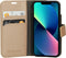 Mobiparts hoesje geschikt voor Apple iPhone 13 Mini - Saffiano Wallet/Portemonnee hoesje - Magneet Sluiting - 3 Opbergvakken - Koper