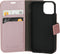 Mobiparts hoesje geschikt voor Apple iPhone 13 Mini - Saffiano Wallet/Portemonnee hoesje - Magneet Sluiting - 3 Opbergvakken - Roze