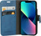 Mobiparts hoesje geschikt voor Apple iPhone 13 Mini - Wallet/Boekhoesje - Eco Leer - Magneet Sluiting - Opberg vakken - Blauw