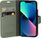 Mobiparts hoesje geschikt voor Apple iPhone 13 Mini - Wallet/Boekhoesje - Eco Leer - Magneet Sluiting - Opberg vakken - Groen