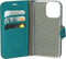 Mobiparts hoesje geschikt voor Apple iPhone 13 Pro - Saffiano Wallet/Portemonnee hoesje - Magneet Sluiting - 3 Opbergvakken - Turquoise