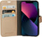 Mobiparts hoesje geschikt voor Apple iPhone 13 - Saffiano Wallet/Portemonnee hoesje - Magneet Sluiting - 3 Opbergvakken - Koper