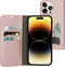 Mobiparts hoesje geschikt voor Apple iPhone 14 Pro Max - Wallet/Boekhoesje - Eco Leer - Magneet Sluiting - Opberg vakken - Roze
