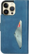 Mobiparts hoesje geschikt voor Apple iPhone 14 Pro Max - Wallet/Boekhoesje - Eco Leer - Magneet Sluiting - Opberg vakken - Blauw