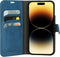 Mobiparts hoesje geschikt voor Apple iPhone 14 Pro Max - Wallet/Boekhoesje - Eco Leer - Magneet Sluiting - Opberg vakken - Blauw