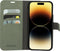 Mobiparts hoesje geschikt voor Apple iPhone 14 Pro Max - Wallet/Boekhoesje - Eco Leer - Magneet Sluiting - Opberg vakken - Groen