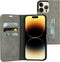 Mobiparts hoesje geschikt voor Apple iPhone 14 Pro Max - Wallet/Boekhoesje - Eco Leer - Magneet Sluiting - Opberg vakken - Grijs