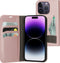 Mobiparts hoesje geschikt voor Apple iPhone 14 Pro - Wallet/Boekhoesje - Eco Leer - Magneet Sluiting - Opberg vakken - Roze