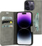 Mobiparts hoesje geschikt voor Apple iPhone 14 Pro - Wallet/Boekhoesje - Eco Leer - Magneet Sluiting - Opberg vakken - Grijs