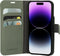 Mobiparts hoesje geschikt voor Apple iPhone 14 Pro - Wallet/Boekhoesje - Eco Leer - Magneet Sluiting - Opberg vakken - Groen