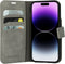 Mobiparts hoesje geschikt voor Apple iPhone 14 Pro - Wallet/Boekhoesje - Eco Leer - Magneet Sluiting - Opberg vakken - Grijs