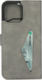 Mobiparts hoesje geschikt voor Apple iPhone 14 Pro - Wallet/Boekhoesje - Eco Leer - Magneet Sluiting - Opberg vakken - Grijs