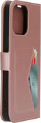Mobiparts hoesje geschikt voor Apple iPhone 14 Pro - Wallet/Boekhoesje - Eco Leer - Magneet Sluiting - Opberg vakken - Roze