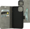 Mobiparts hoesje geschikt voor Apple iPhone 14 - Wallet/Boekhoesje - Eco Leer - Magneet Sluiting - Opberg vakken - Grijs