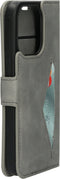 Mobiparts hoesje geschikt voor Apple iPhone 15 Pro - Wallet/Boekhoesje - Eco Leer - Magneet Sluiting - Opberg vakken - Grijs