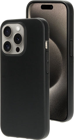 Mobiparts hoesje geschikt voor Apple iPhone 15 Pro - Zacht TPU - Schokabsorberend TPU - Grip Coating - Zwart
