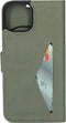 Mobiparts hoesje geschikt voor Apple iPhone 15 - Wallet/Boekhoesje - Eco Leer - Magneet Sluiting - Opberg vakken - Groen