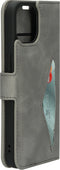 Mobiparts hoesje geschikt voor Apple iPhone 15 - Wallet/Boekhoesje - Eco Leer - Magneet Sluiting - Opberg vakken - Grijs