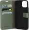 Mobiparts hoesje geschikt voor Apple iPhone 15 - Wallet/Boekhoesje - Eco Leer - Magneet Sluiting - Opberg vakken - Groen