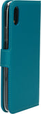 Mobiparts hoesje geschikt voor Apple iPhone XR - Saffiano Wallet/Portemonnee hoesje - Magneet Sluiting - 3 Opbergvakken - Blauw Turquoise