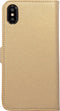 Mobiparts hoesje geschikt voor Apple iPhone XS Max - Saffiano Wallet/Portemonnee hoesje - Magneet Sluiting - 3 Opbergvakken - Goud