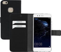 Mobiparts hoesje geschikt voor Huawei P10 Lite - Saffiano Wallet/Portemonnee hoesje - Magneet Sluiting - 3 Opbergvakken - Zwart