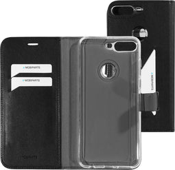Mobiparts hoesje geschikt voor Huawei Y7 (2018) - Wallet/Boekhoesje - Eco Leer - Magneet Sluiting - Opberg vakken - Zwart