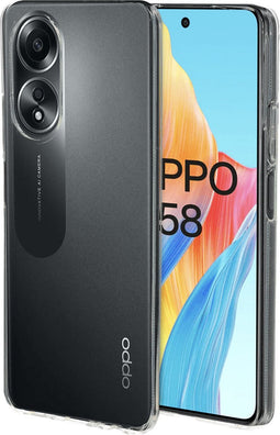 Mobiparts hoesje geschikt voor Oppo A58 - Zacht TPU - Schokabsorberend TPU - Grip Coating - Transparant