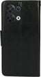 Mobiparts hoesje geschikt voor Oppo Reno8 - Wallet/Boekhoesje - Eco Leer - Magneet Sluiting - Opberg vakken - Zwart