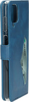 Mobiparts hoesje geschikt voor Samsung Galaxy A12 - Wallet/Boekhoesje - Eco Leer - Magneet Sluiting - Opberg vakken - Blauw