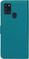 Mobiparts hoesje geschikt voor Samsung Galaxy A21s - Saffiano Wallet/Portemonnee hoesje - Magneet Sluiting - 3 Opbergvakken - Turquoise