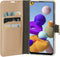 Mobiparts hoesje geschikt voor Samsung Galaxy A21s - Saffiano Wallet/Portemonnee hoesje - Magneet Sluiting - 3 Opbergvakken - Koper