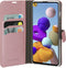 Mobiparts hoesje geschikt voor Samsung Galaxy A21s - Saffiano Wallet/Portemonnee hoesje - Magneet Sluiting - 3 Opbergvakken - Roze