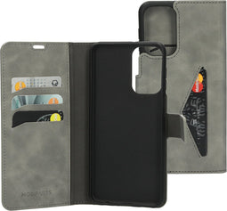 Mobiparts hoesje geschikt voor Samsung Galaxy A23 - Wallet/Boekhoesje - Eco Leer - Magneet Sluiting - Opberg vakken - Grijs