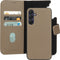 Mobiparts hoesje geschikt voor Samsung Galaxy A25 - Wallet 2-in-1 Boekhoesje - MagSafe - Echt Leder - Uitneembare Case - Sterke Magneet Sluiting - Contactloos betalen - Beige