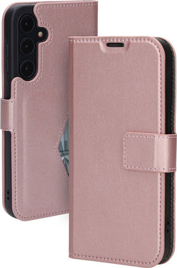 Mobiparts hoesje geschikt voor Samsung Galaxy A35 5G - Wallet/Boekhoesje - Eco Leer - Magneet Sluiting - Opberg vakken - Roze