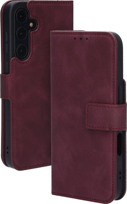 Mobiparts hoesje geschikt voor Samsung Galaxy A35 5G - Wallet/Boekhoesje - Eco Leer - Magneet Sluiting - Opberg vakken - Paars Rood