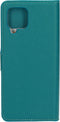 Mobiparts hoesje geschikt voor Samsung Galaxy A42 5G - Saffiano Wallet/Portemonnee hoesje - Magneet Sluiting - 3 Opbergvakken - Turquoise