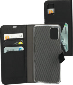 Mobiparts hoesje geschikt voor Samsung Galaxy A51 - Wallet/Boekhoesje - Eco Leer - Magneet Sluiting - Opberg vakken - Zwart
