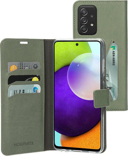 Mobiparts hoesje geschikt voor Samsung Galaxy A52/A52 5G/A52s 5G - Wallet/Boekhoesje - Eco Leer - Magneet Sluiting - Opberg vakken - Groen