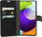 Mobiparts hoesje geschikt voor Samsung Galaxy A52/A52 5G/A52s 5G - Saffiano Wallet/Portemonnee hoesje - Magneet Sluiting - 3 Opbergvakken - Zwart