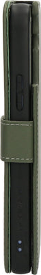 Mobiparts hoesje geschikt voor Samsung Galaxy A54 - Wallet 2-in-1 Boekhoesje - MagSafe - Echt Leder - Uitneembare Case - Sterke Magneet Sluiting - Contactloos betalen - Groen