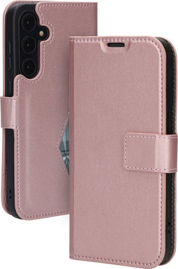 Mobiparts hoesje geschikt voor Samsung Galaxy A55 - Wallet/Boekhoesje - Eco Leer - Magneet Sluiting - Opberg vakken - Roze