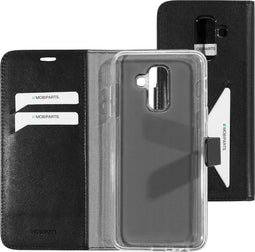 Mobiparts hoesje geschikt voor Samsung Galaxy A6+ (2018) - Wallet/Boekhoesje - Eco Leer - Magneet Sluiting - Opberg vakken - Zwart