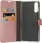 Mobiparts hoesje geschikt voor Samsung Galaxy A70 - Saffiano Wallet/Portemonnee hoesje - Magneet Sluiting - 3 Opbergvakken - Roze