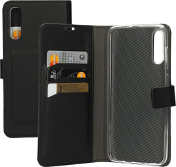 Mobiparts hoesje geschikt voor Samsung Galaxy A70 - Wallet/Boekhoesje - Eco Leer - Magneet Sluiting - Opberg vakken - Zwart