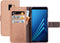 Mobiparts hoesje geschikt voor Samsung Galaxy A8 (2018) - Saffiano Wallet/Portemonnee hoesje - Magneet Sluiting - 3 Opbergvakken - Bruin Koper